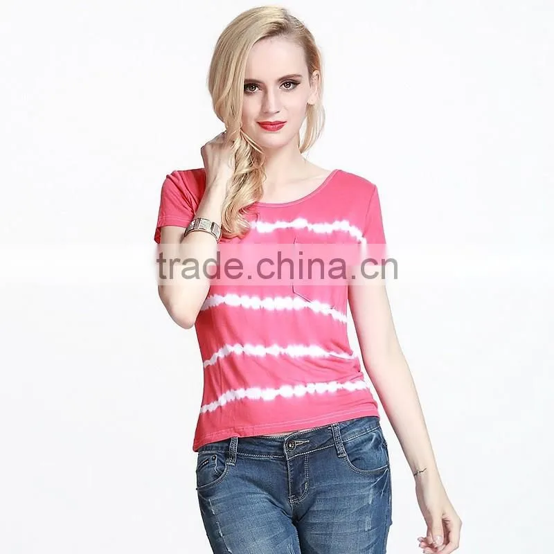 Ladies pink tie-dyed tee shirts in bulk