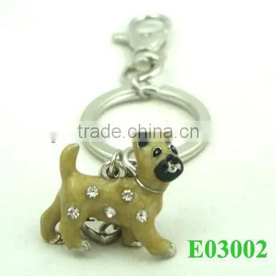 2013 key chain wholesale white epoxy dog keychain