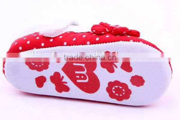 Spring&Autumn Polka Dot Flower Soft Sole Infant Baby Shoes