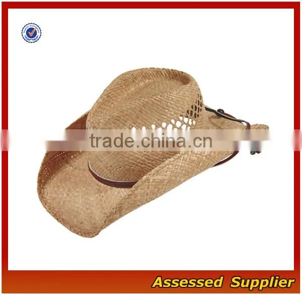 SCB001/ High quality raffia straw cowboy hat