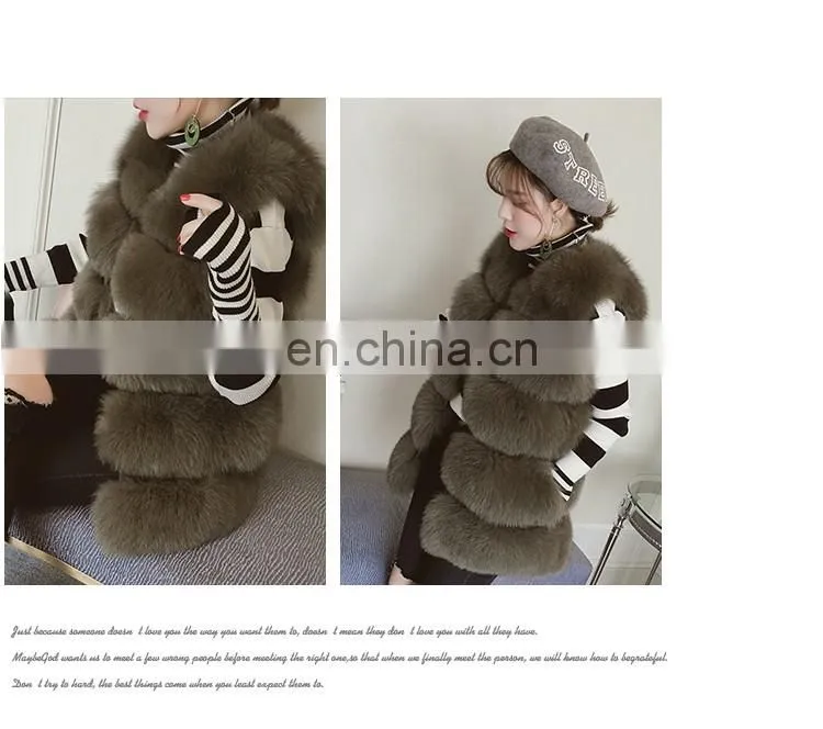2016 New Fashion Women Luxury Vest Hot Sale Lady Vest Real Fox Fur Waistcoat