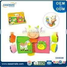 Custom small cartoon animal shaped baby cloth book toy