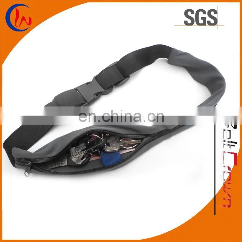 Double Zipper Sport Waist Waterproof Elastic Pouch Bag for Running