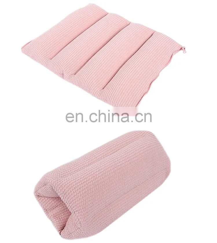 2018 Fashionable pink four folded multi function polystyrene car pillow seat cushion with zipper