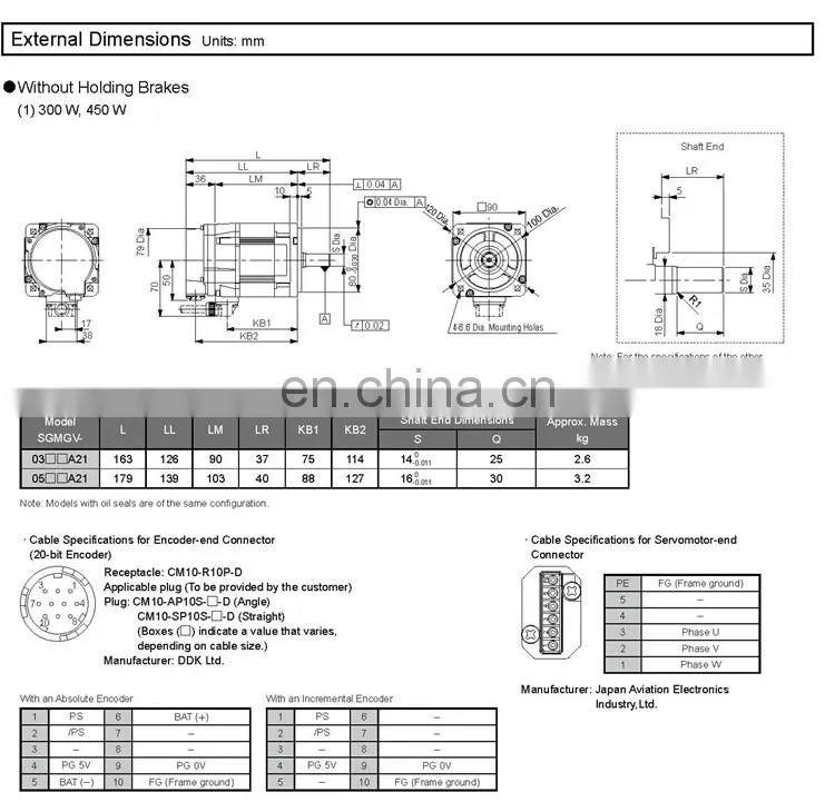 Super power YASKAWA 11kw servo motor SGMGV-1AADA6C
