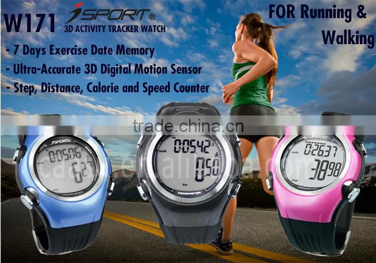 3D Alarm Calorie Counter Waterproof Pedometer Watch