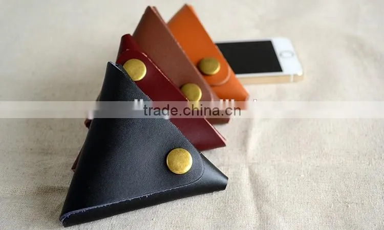 Guangzhou Wholesale Mini Convenient and Practical Genuine leather Coin Holder Purse with snap button
