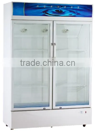 708L Supermarket Glass Display Double Door Cooler