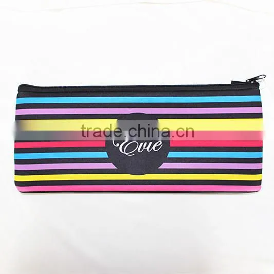 2014 custom pencil case, neoprene fabric material, custom pattern welcomed