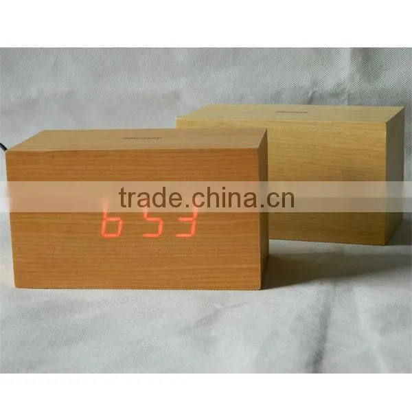 LED wood clock with voice control and touch function