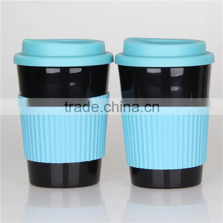 superior design BPA Free pp plastic coffee mug with a handle, colorful painting