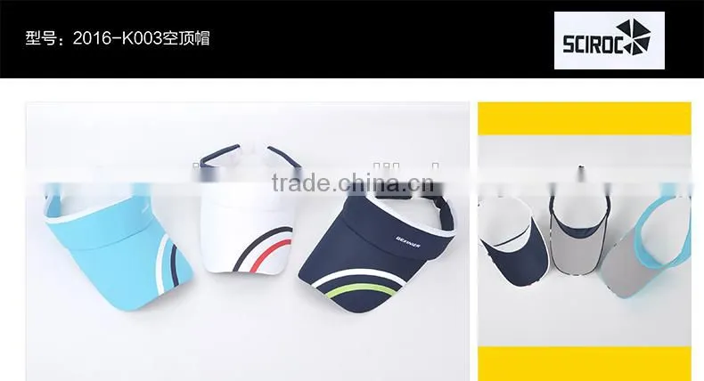 2016 new design fashion colorful custom visor topless caps hats