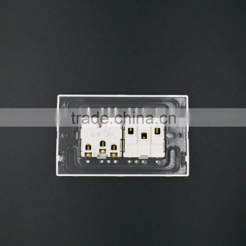 China manufacturer 13a 3 pin wall switch socket, 3 pin socekt with switch