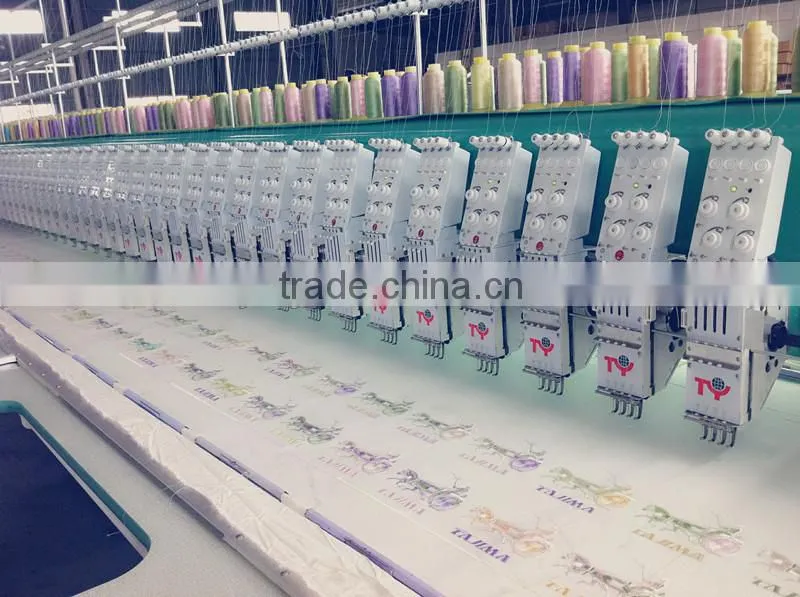 Multi-heads flat computerized embroidery machine with cutter with utc
