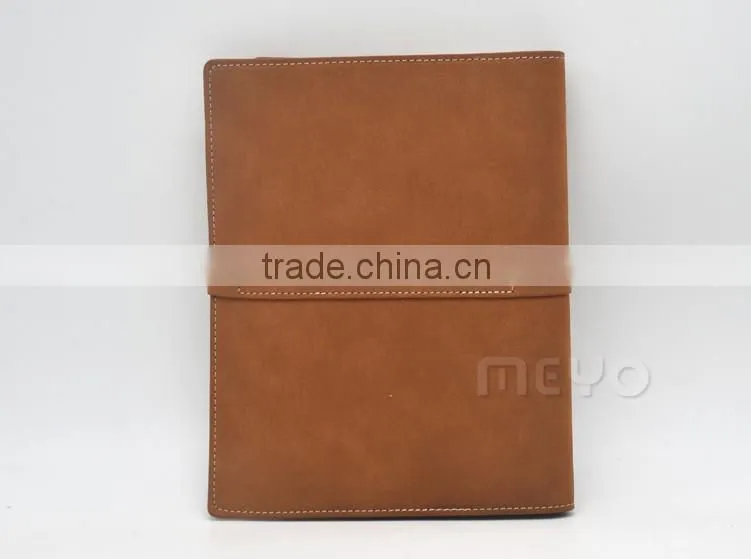 Vintage leather cover notebook and golden twist ball pen gift set with logo