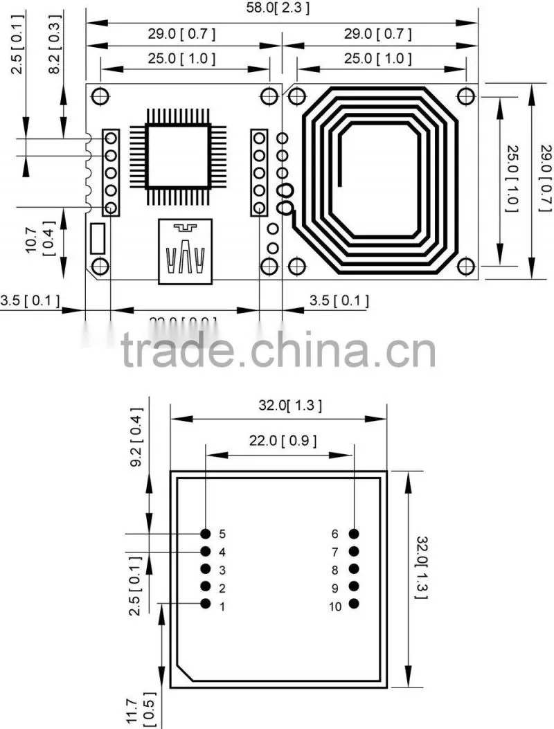 RFID 13.56MHz smart card read module