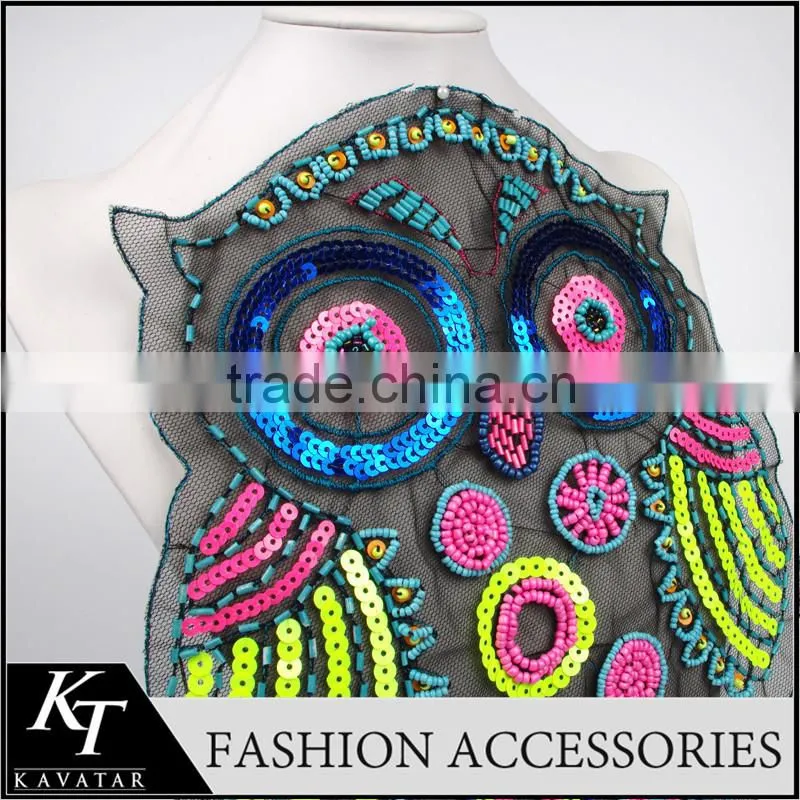 Decorative Animal Logo Sequins Patch/Black Lace Patch