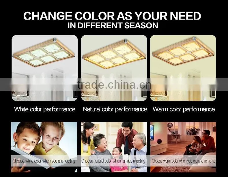 2016 New Design led ceiling light dimmer square 750X750mm 60WX2