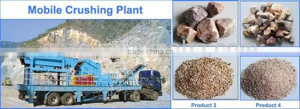 Movable crusher , Tire type mobile crusher plant