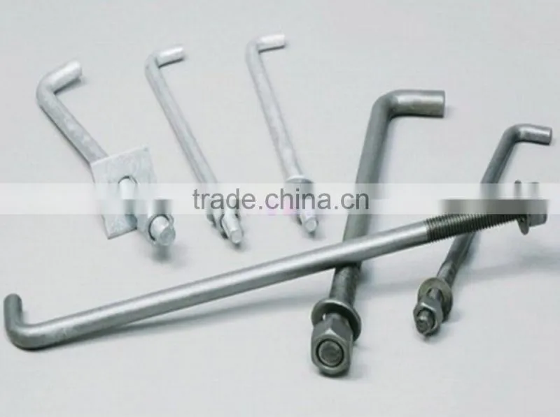 L shape zinc plated 1/2-13 anchor bolt