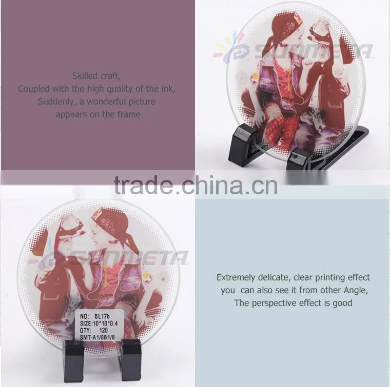 Yiwu Sunmeta factory supply hot sale sublimation round blank glass coasters