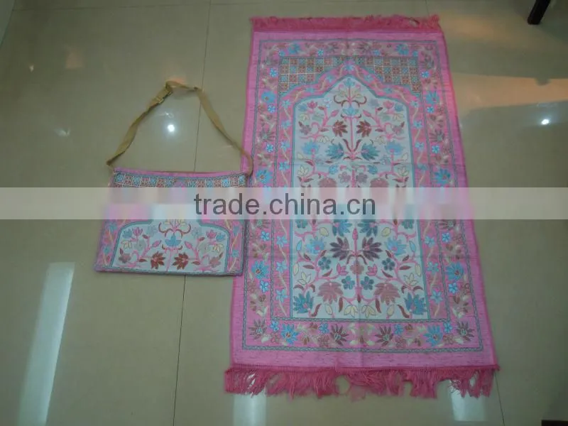 BT-604 muslim prayer carpet rugs with bag Haji
