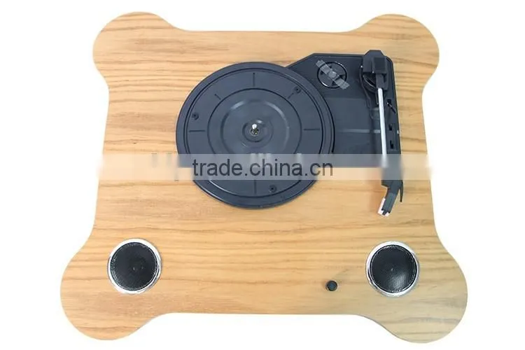 2016 Modern belt driven turntable wooden record player retro gramophone with USB recording