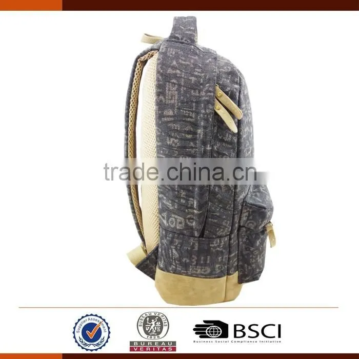 Wholesale Canvas Laptop Backpack Bag for School