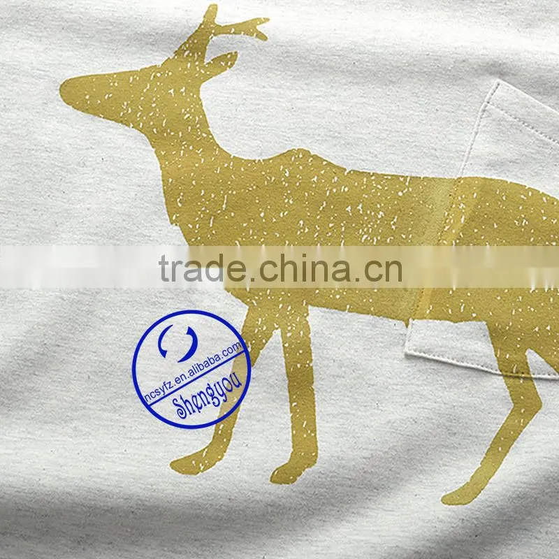 Custom round neck cotton mens t-shirt with pocket