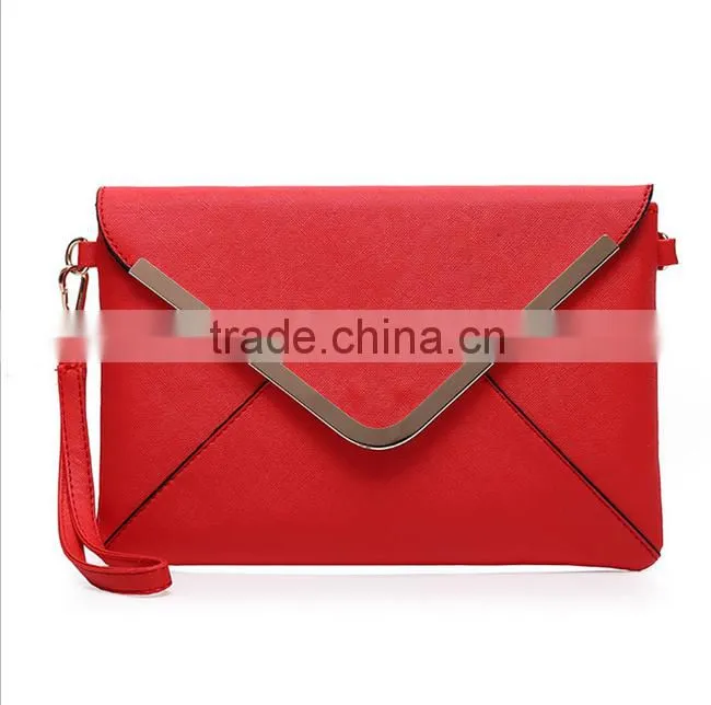 2016 new European and American fashion multicolor handbag envelope bag hand shoulder diagonal