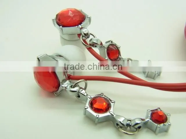 jewelry bling crystal earbud for girls