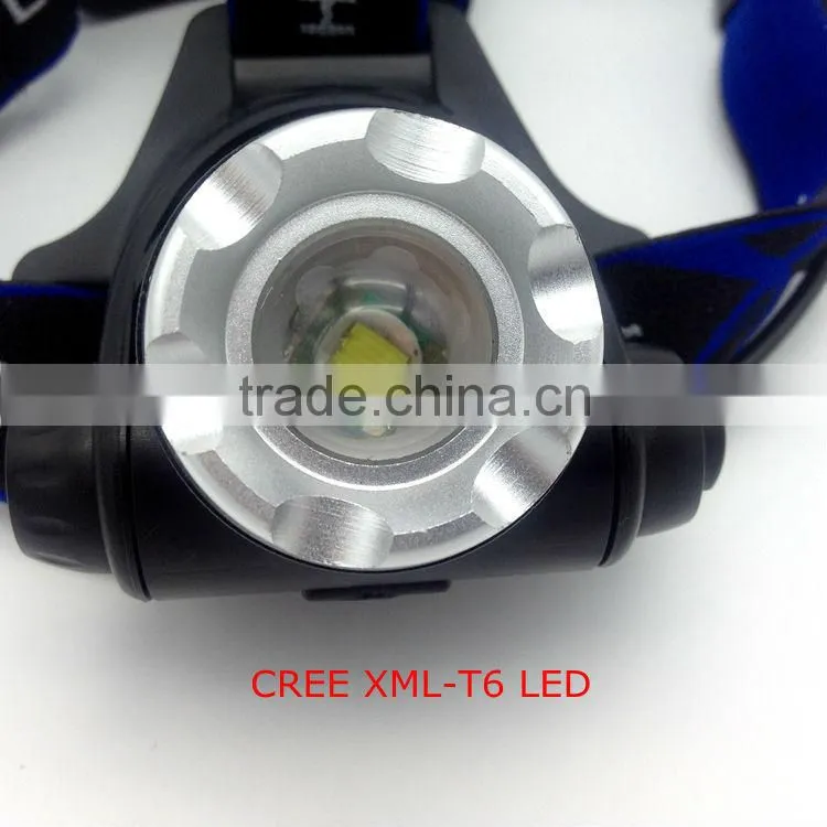 Poppas T90 xml-t6 10w rechargeable camping zoom adjustable ultra bright headlamp