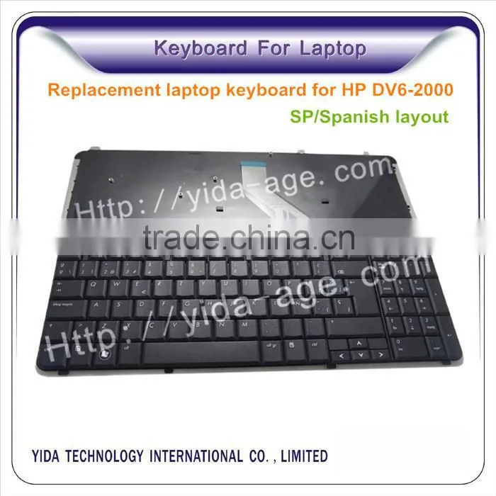 Wholesale Alibaba China suppiler laptop keyboard for hp dv6-2000 Spanish layout black