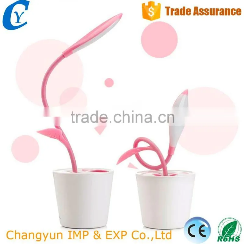Rechargeable 18650 Creative Touch LED Table Lamp Sapling Shape Learning Eye-Protection Lamp