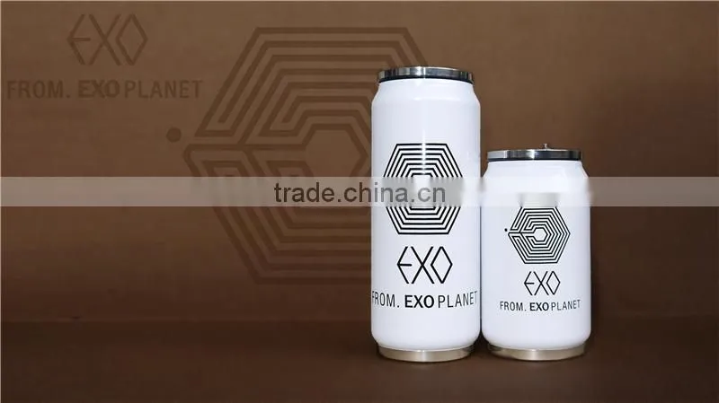 2015 Eco-friendly stainless steel cola can vacuum flask with straw