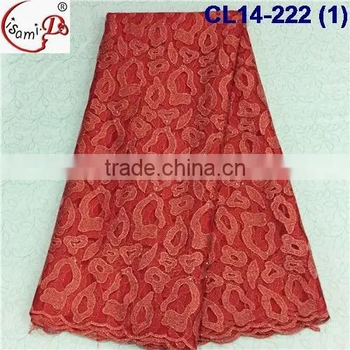 CL14-222 African style french lace fabric market in China, multi-color net tulle lace fabric
