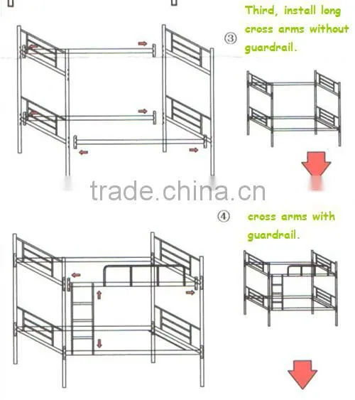 double layer iron bed for student or employees SB-01