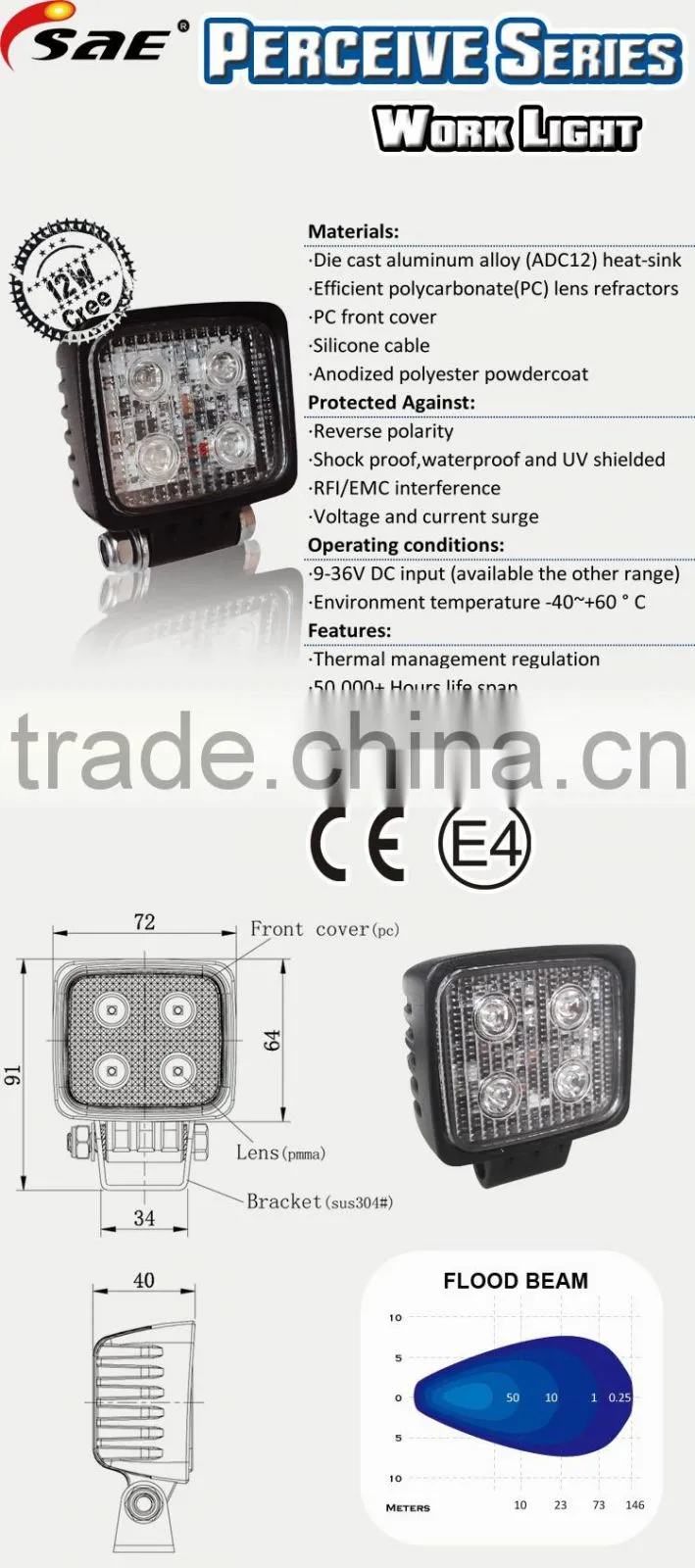 Parking led work light with CE,E4