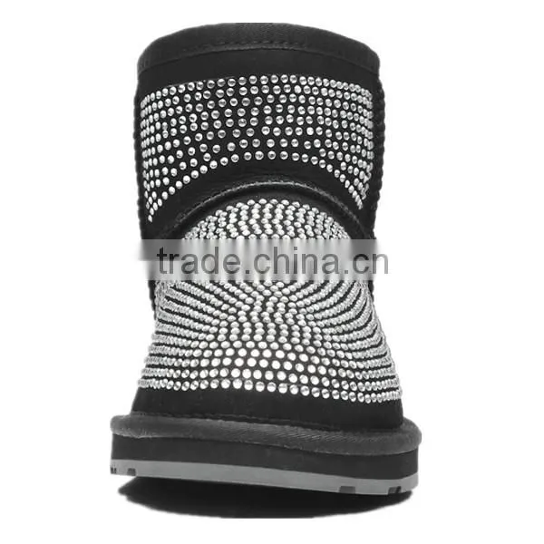 2015 pure color hot cheap ankle genuine leather boots