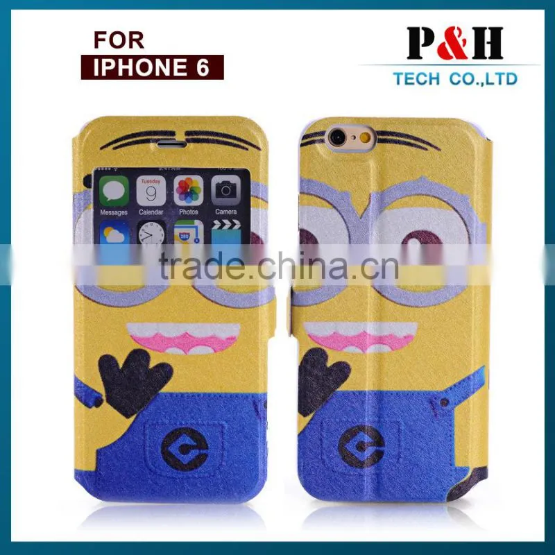 Colorful Drawing Style Flip Leather Case for Apple iPhone 6 iphone 6 plus,for iphone 6s case