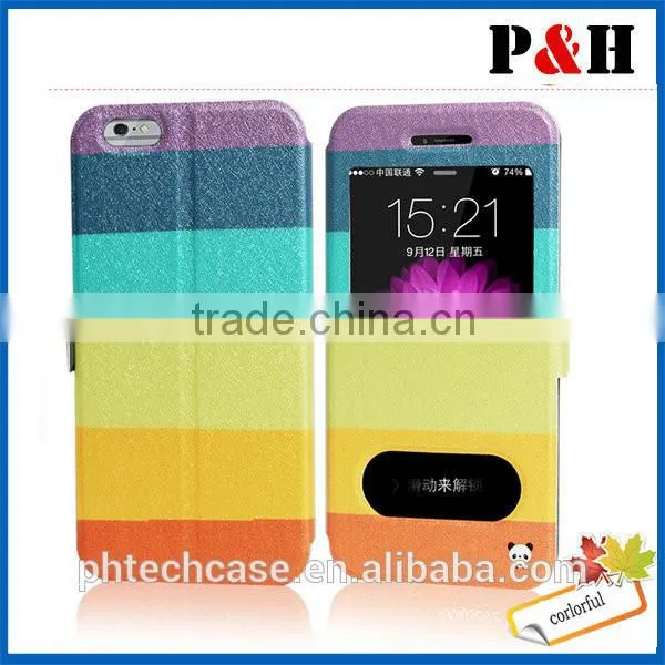 pouch leather case for iphone6, flip case cover pouch,flip leather case cover for iphone6