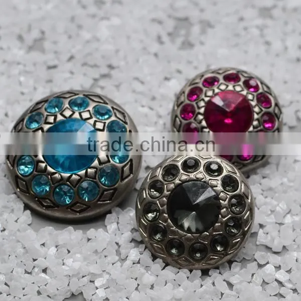 Plastic Large Craft Buttons with ABS rhinestone material