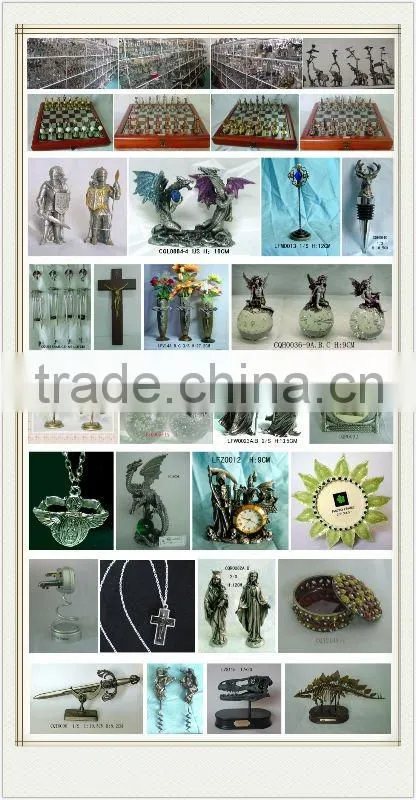 2012 crafts metal pewter table clock with dolphin for decoraton