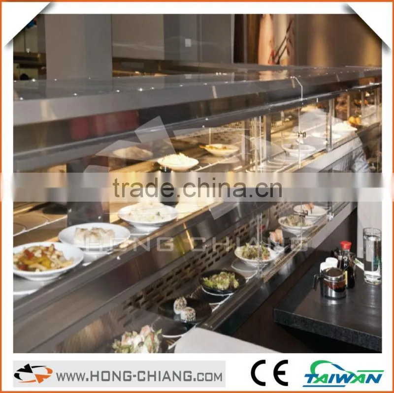 sushi conveyor system - Concealed plate-return system