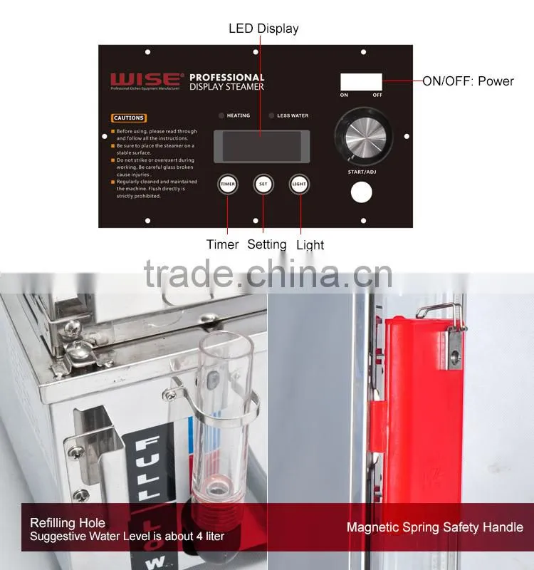 High Quality Standard Curved Portable Food Steamer Digital Type as Professional Kitchen Equipment