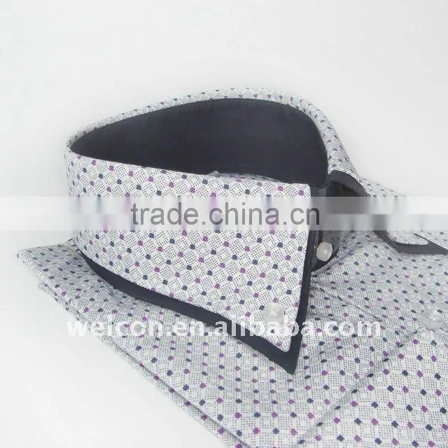 Men's classic business dress 100% cotton long sleeve stylish spot shirt