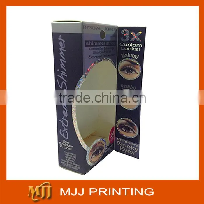 cardstock paper packaging box for eye shadow & liner with laser effect