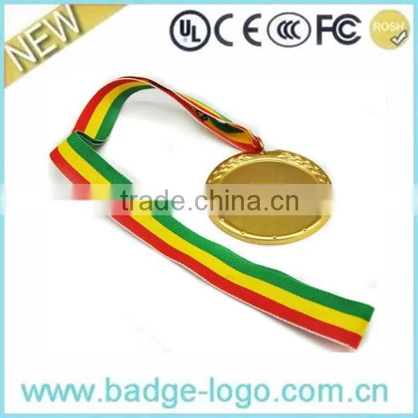 Round gold plated blank medals