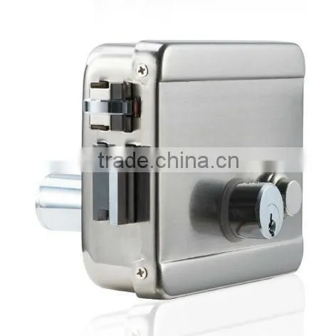 Electric Rim Lock with PCB, Double Connected Cylinder, Chrome Plating
