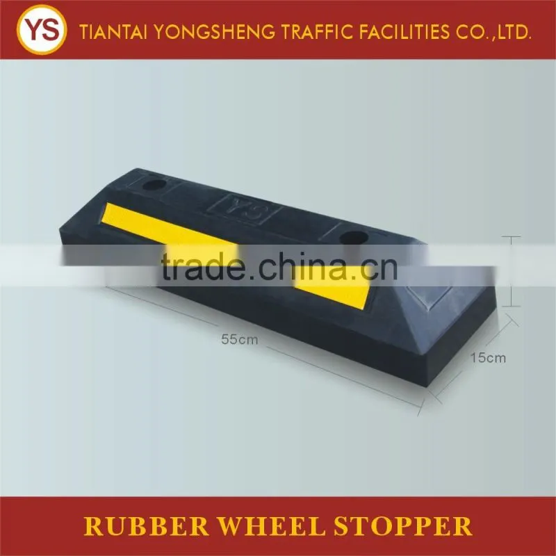 Customised Rubber Car Truck Parking Wheel Stoppers with Warning Words